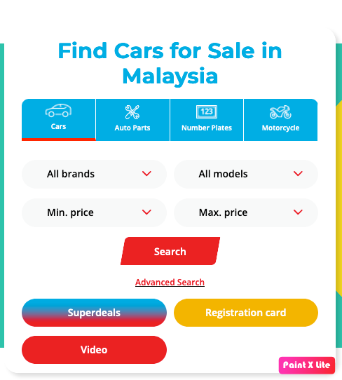Motortrader homepage search box image